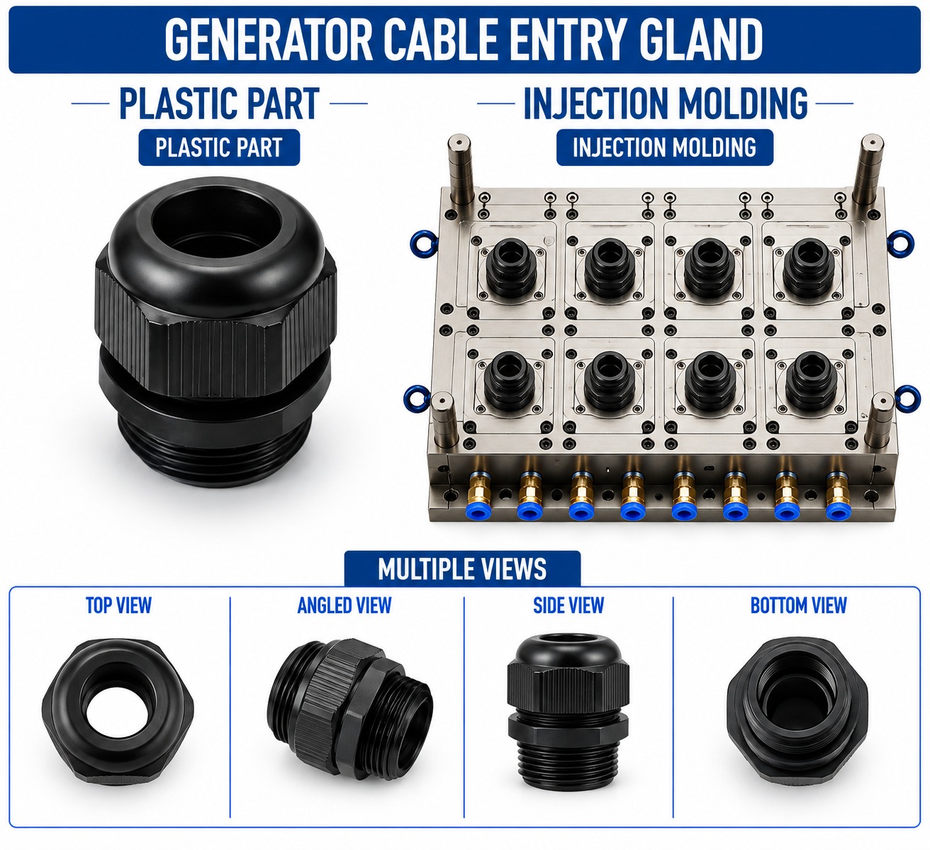 Generator Plastic Cable Entry Gland Mould and Moulding Service